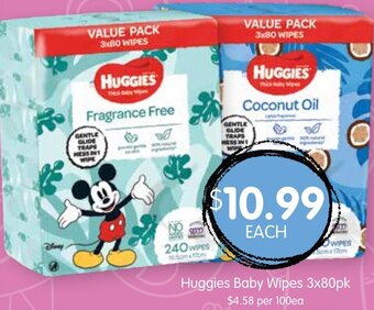 Spudshed Huggies Baby Wipes 3x80pk offer