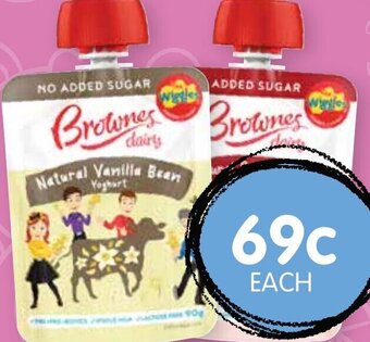 Spudshed Brownes Wiggles Yoghurt Pouches 90g offer