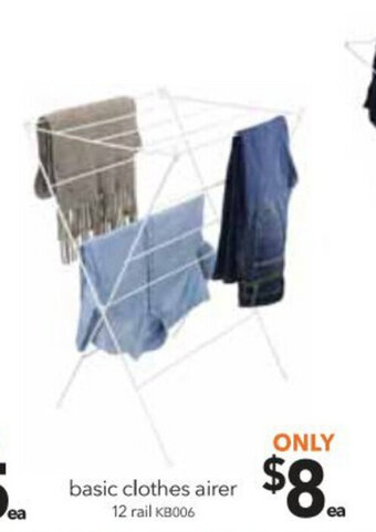 Cheap as Chips Basic Clothes Airer 12 Rail offer