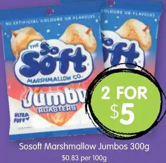 Spudshed Sosoft Marshmallow Jumbos 300g offer