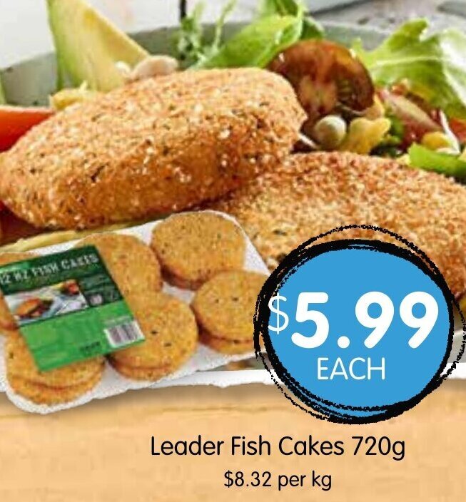 Leader Fish Cakes 720g offer at Spudshed