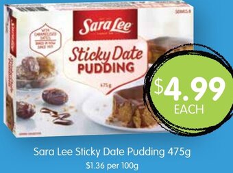Spudshed Sara Lee Sticky Date Pudding 475g offer