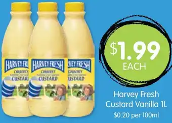 Spudshed Harvey Fresh Custard Vanila 1L offer