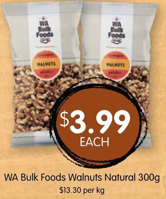 Spudshed WA Bulk Foods Walnuts Natural 300g offer