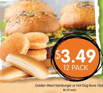 Spudshed Golden West Hamburger Or Hot Dog Buns 12pk offer