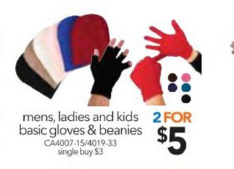 Cheap as Chips Mens, Ladies and Kids Basic Gloves & Beanies offer