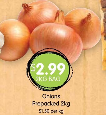 Spudshed Onions Prepacked 2kg offer