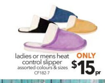 Cheap as Chips Ladies or Mens Heat Control Slipper offer