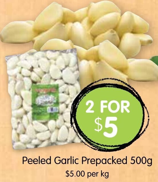 Peeled Garlic Prepacked 500g offer at Spudshed