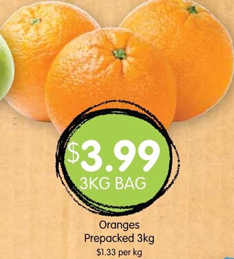 Spudshed Oranges Prepacked 3kg offer