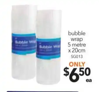 Cheap as Chips Bubble Wrap 5 Metre x 20 cm offer