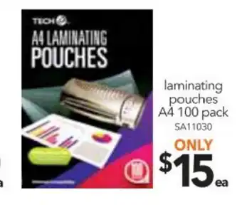 Cheap as Chips Laminating Pouches A4 100 Pack offer