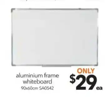 Aluminium Frame Whiteboard 90x60cm