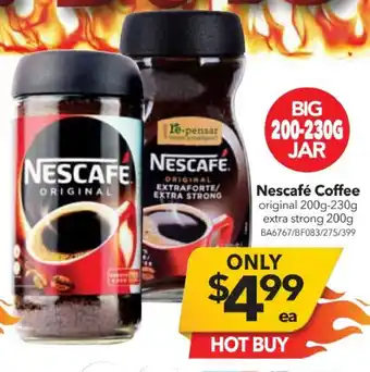 Cheap as Chips Nescafe Coffee Original 200g-230g /Extra Strong 200g offer