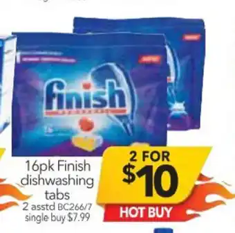Cheap as Chips 16pk Finish Dishwashing Tabs offer