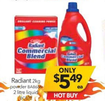 Cheap as Chips Radiant 2kg Powder /2Litre Liquid offer