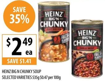 Supabarn Heinz Big N Chunky Soup Selected Varieties 535g offer