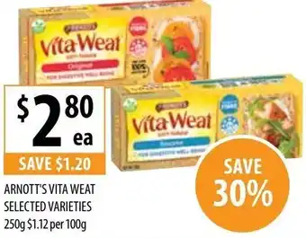 Supabarn Arnott's Weat Selected Varieties 250g offer