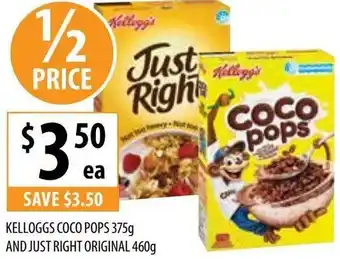 Supabarn Kelloggs Coco Pops 375g And Just Right Original 460g offer