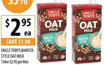 Supabarn Uncle Tobys Barista Style Oat Milk 1 Litre offer
