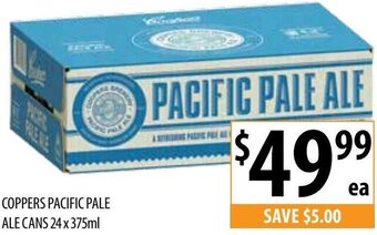 Supabarn Coppers Pacific Pale Ale Cans 24 x 375ml offer