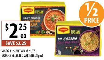 Supabarn Maggi Fusian Two Minute Noodle Selected Varieties 5 Pack offer