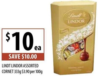 Supabarn Lindt Lindor Assorted Cornet 333g offer