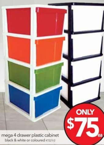 Cheap as Chips Mega 4 Drawer Plastic Cabinet offer