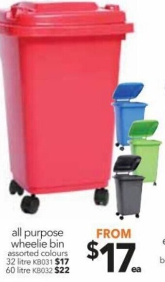 Cheap as Chips All Purpose Wheelie Bin offer