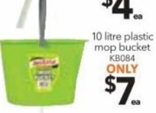 Cheap as Chips 10 Litre Plastic Mop Bucket offer