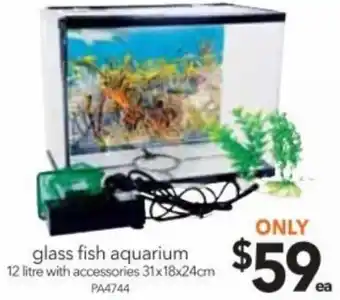 Cheap as Chips Glass Fish Aquarium 31x18x24cm offer