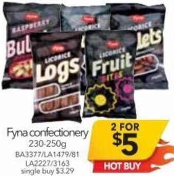 Cheap as Chips Fyna Confectionery 230-250g offer