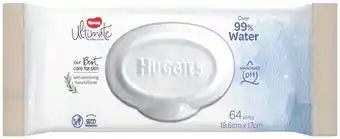 BIG W Huggies Ultimate 64-Pack Wipes - Water Baby offer