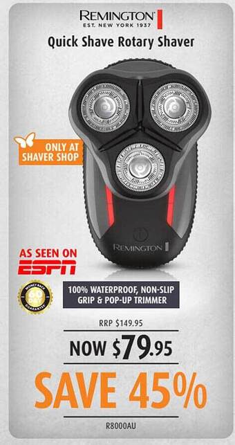 Shaver Shop Remington quick shave rotary shaver offer