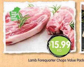 Spudshed Lamb forequarter chops value pack offer
