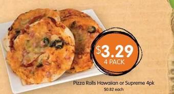 Spudshed Pizza rolls hawaiian or supreme 4pk offer