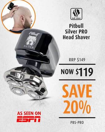 Shaver Shop Pitbull silver pro head shaver offer
