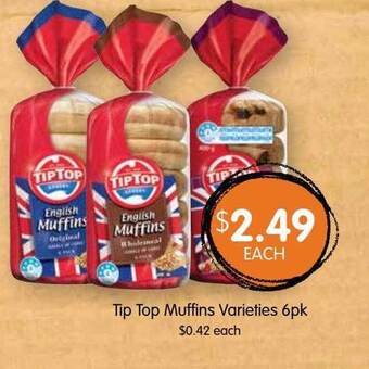 Spudshed Tip top muffins varieties 6pk offer