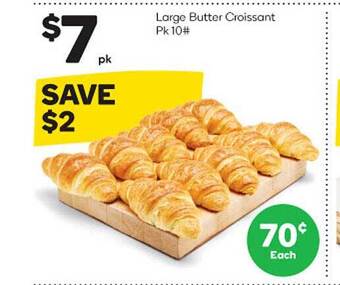 Woolworths Large butter croissant pk 10# offer