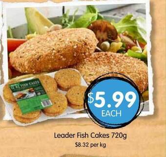 Spudshed Leader fish cakes offer