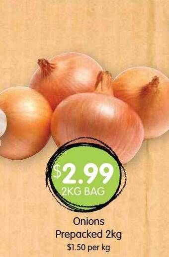 Spudshed Onions prepacked 2kg offer