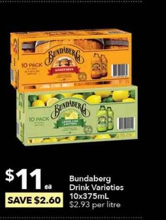 Ritchies Bundaberg drink varieties offer