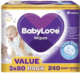 BIG W Babylove 240-Pack Wipes offer
