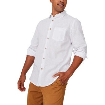 BIG W Allgood. mens linen blend shirt - white offer