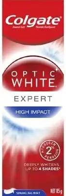 BIG W Colgate optic white high impact white toothpaste 85g - glistening mint offer
