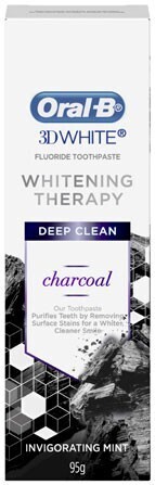 BIG W Oral-b 3d white whitening therapy deep clean charcoal toothpaste 95g offer