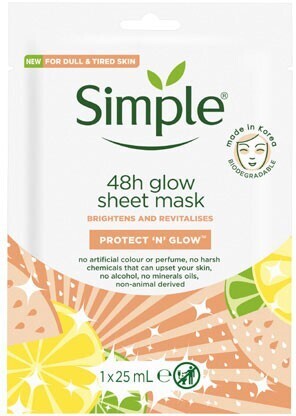 BIG W Simple kind to skin radiance boosting sheet mask 1 pack 25ml offer