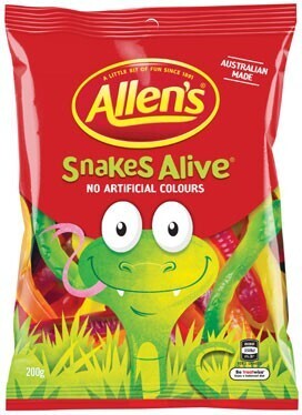 BIG W Allen's snakes alive 200g offer