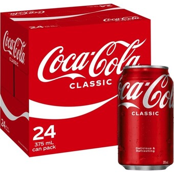 BIG W Coca-cola drink cans 375ml 24 pack offer