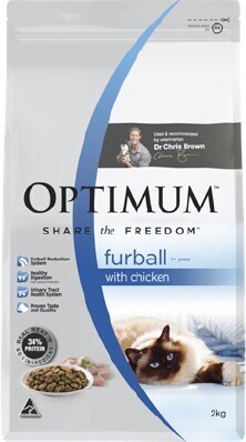 BIG W Optimum furball chicken dry cat food 2kg offer
